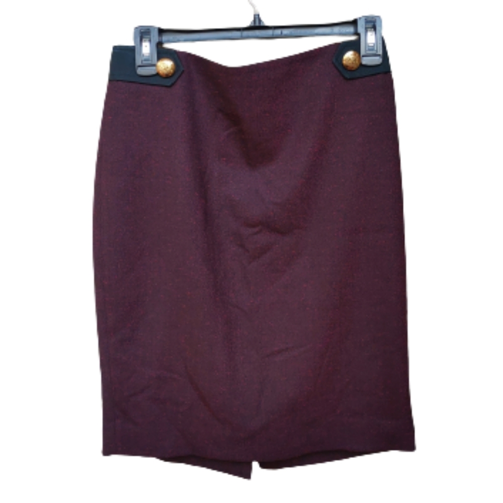 The Limited Burgundy Pencil Skirt Maroon Tweed Classic Workwear